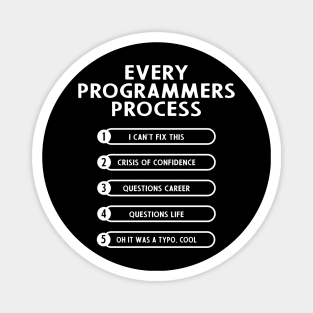 Every Programmers Process - Funny Programming coding Magnet